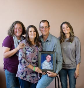 Pictured from left to right: Chad's sister Elisha Stacy; mother, Linda Isaac, and her husband, Donnavon Isaac; and sister Christina Blancarte