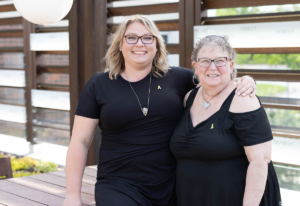 A portrait photo of Josh Stark's sister, Lacy Alonzo, and his mother Kim Reed.