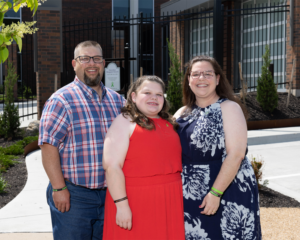 Pictured — left to right: Chris Stoway, Ryan’s father; Natalie Stoway, recipient and Ryan’s sister; Alexis Stoway, Ryan’s mother