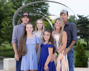 Pictured — back row, left to right: Austin Oswald, Lucas’ brother; Landrie Hicks, Austin’s fiancée; Tabatha Oswald, Lucas’ mother; Matt Oswald, Lucas’ father. Front row, left to right: Lakota Oswald, Lucas’ sister; Anabelle Oswald, Lucas’ sister.