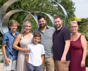 Pictured — back row, left to right: Cruz Garcia, Jimmy’s nephew; Ashley Garcia, Jimmy’s sister; David Garcia, Jimmy’s brother-in-law; Jimmy Cansler; Stacey Apple, Jimmy’s mother. Front row: Jett Garcia, Jimmy’s nephew.