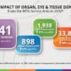 the impact of organ, eye & tissue donors from the MTN service area in 2020. 341 organ donors. 898 organs transplanted. 1938 tissue & cornea donors. 33896 transplant-supporting lab tests performed