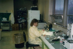 A person working in a lab