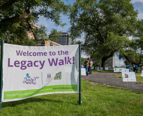 banner that says welcome to the legacy walk!