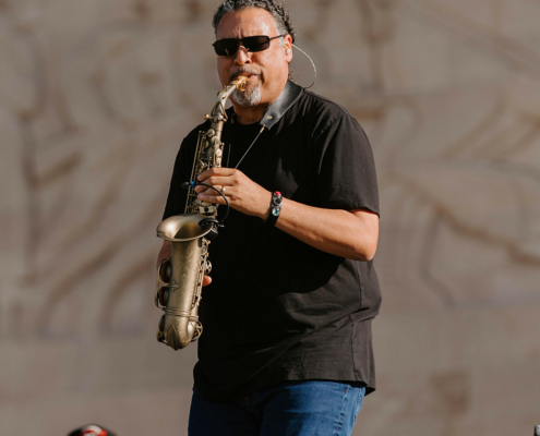 a person playing the saxophone