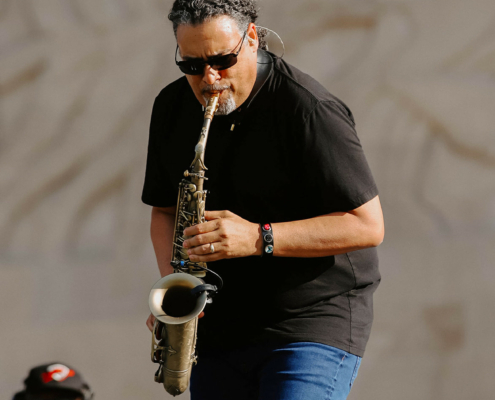 a person playing the saxophone