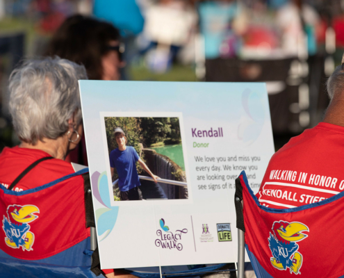 A sign that reads Kendall donor